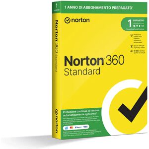 NortonLifeLock Norton 360 Standard 2024  Antivirus per 1 dispositivo   Licenza di 1 anno con rinnovo automatico   Secure VPN e Password Manager   PC, Mac, tablet e smartphone