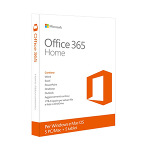 Microsoft Office 365 Home 5 Utenti PC MAC ESD a VITA