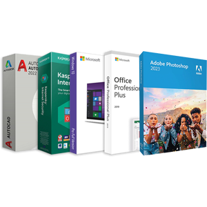 PACCHETTO GOLD Windows 10, Office 2019, Kaspersky 2023, Autocad 2022, Adobe Photoshop 2023