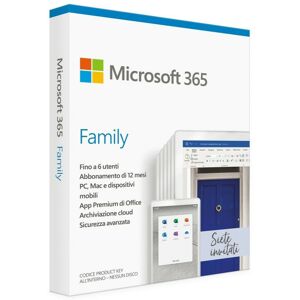 Microsoft Office 365 Personal / Family Family 6 Utenti 5 Dispositivi 1 Anno Windows / MacOS / Android / iOS