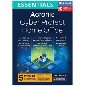 Acronis Cyber Protect Home Office Essential 5 Dispositivi 1 Anno