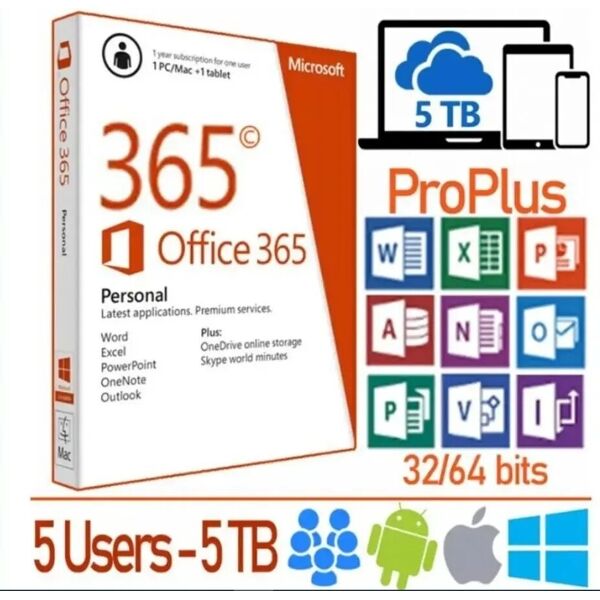 microsoft office 365 pro plus 2023 5 utenti pc mac esd a vita