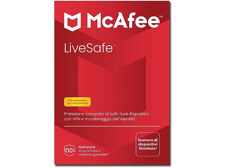 McAfee Livesafe - Software PC, Tablet, Smartphone – Abbonamento 1 anno