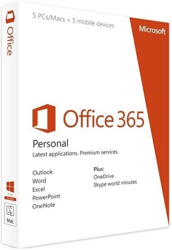 Microsoft Office 365 PERSONAL 5 Utenti PC MAC ESD a VITA