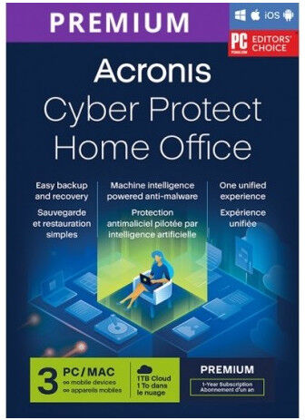 Acronis Cyber Protect Home Office Premium + 1TB Cloud Storage 3 Dispositivi 1 Anno