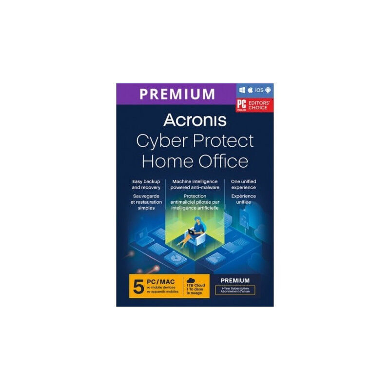 Acronis Cyber Protect Home Office Premium + 1TB Cloud Storage 5 Dispositivi 1 Anno