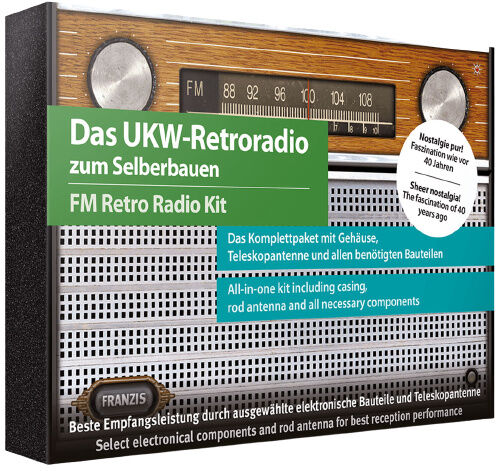 Franzis maak je eigen FM retro radio 16,2 cm bruin 6 delig - Bruin