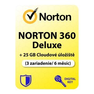 Symantec Norton 360 Deluxe + 25 GB Cloudové úložiště (3 zariadenie / 6 měsíc) (předplatné)