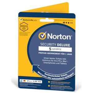 Symantec Norton Security Deluxe 5-Devices 1year 2020 -Antivirus included- Windows Mac Android iOS