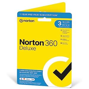 Symantec Norton 360 Deluxe 2024, Antivirus software for 3 Devices and 1-year subscription with automatic renewal, Includes Secure VPN and Password Manager, PC/Mac/iOS/Android, Activation Code by Post