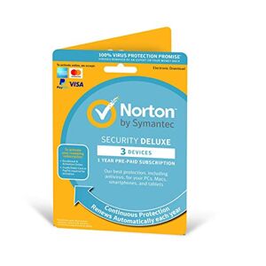 Symantec Norton Security Deluxe 2022 3 Devices 1 Year Antivirus Included PC/Mac/iOS/Android by Post