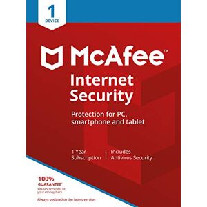 McAfee Internet Security - 1 Device 1 Year PC/Mac/Android/Smartphones Activation code by post