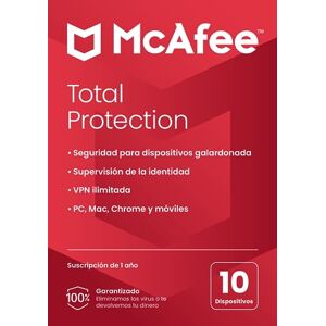 McAfee Total Protection 2023 10 Geräte Virenschutz- und Internetsicherheits-Software VPN 1-Jahres-Abonnement Schlüsselkarte