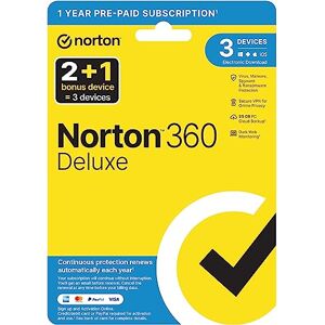 Symantec Norton 360 Deluxe 2024 Antivirus software for 3 Devices, 12 Months subscription Deluxe 3 Device 12 Months PC Download