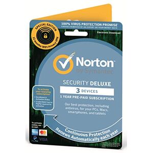 Symantec Norton Security Deluxe 2023 and Wifi Privacy 1 Year 3 Device PC/Andriod/Mac/iPhones/iPads Activation Code by Post