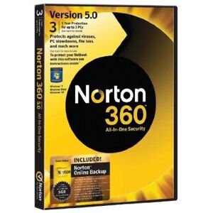 Symantec Norton 360 v5.0, 1 User, 3 PCs 1 Year Subscription (With Additional 5GB Norton Online Backup) (PC)