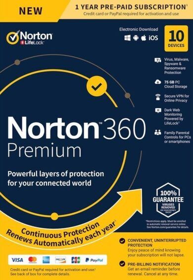Symantec Norton 360 Premium - 10 Devices 2 Years - Norton Key UNITED STATES