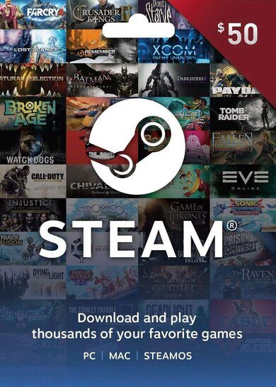 Valve Steam Wallet Gift Card 50 USD Steam Key UNITED STATES