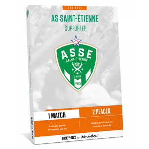 Billets match de l’ASSE – Coffret cadeau Tick’nBox – 2 places pour un match en KOP SUD. Tick’nBox est revendeur officiel de l’ASSE. Publicité