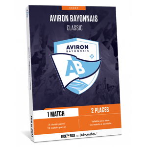 Billets match de l’Aviron Bayonnais – Coffret cadeau Tick’nBox – 2 places pour un match. Tick’nBox est revendeur officiel de l’Aviron Bayonnais. Publicité