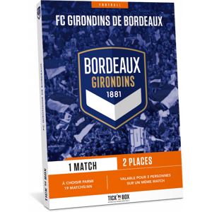 Billets match des Girondins de Bordeaux – Coffret cadeau Tick’nBox – 2 places pour un match. Tick’nBox est revendeur officiel des Girondins de Bordeau - Publicité