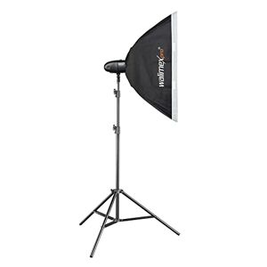 Walimex pro Newcomer 100 Set Single - 100 Ws Flash Power, Trigger via Radio 2.4 GHz, LED Adjustment Light, Flash Duration 1/800-1/1200s, Bowens/walimex Pro Connection, Ideal for Small Studios