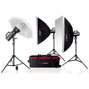 Pixapro LUMI400 II 400Ws Compact Strobe Light in Photography Lighting 5600K Monolight Bowens Fit Fast Recycling Time Home Studio Flash Portrait Photo Shoot (With Softbox, Trigger and Umbrellas)