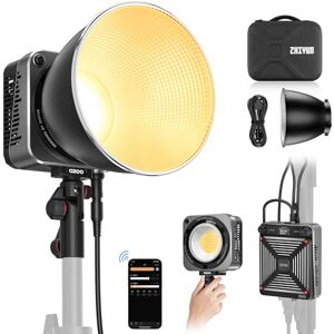 Zhiyun LED Video Light MOLUS G200 COB 200W Bowens Mount Continuous Output Light,Bi-Color 2700K-6500K,Peak Brightness 61500Lux w/ZHIYUN reflector,ZY Vega App Control for Video Photography Live Stream