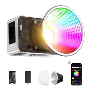 ZHIYUN MOLUS X60 RGB [Official] 60W LED RGB Video Light, 2700K-6500K Dimmable, Full Color CRI≈95, TLCI≈98, Portable LED Camera Lighting with Diffuser Dome Reflector for Photography Live Streaming