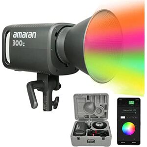 Aputure Amaran 300c RGBWW Full-Color 300W Video Light with Bowens Mount Point-Source LED Light and 2500K to 7500K CCT with G/M Adjustment