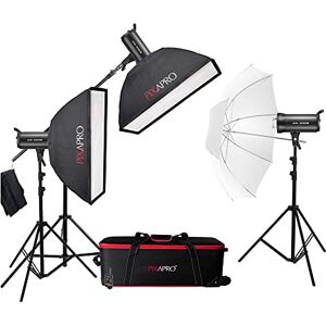 Godox SK400II-V 400Ws Reliable Studio Flash Strobe Light in Wireless System Bowens Mount Photography Lighting 5600K LED Fast Recycling Time Product Portrait Photo Shoot Monolight (Portable 3 Head Kit)