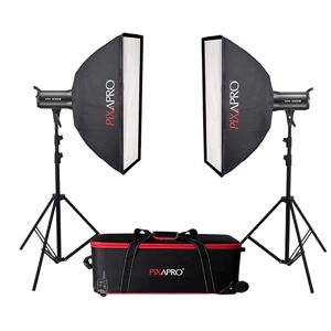 Godox SK300II-V 300Ws Studio Flash Strobe Light Kit with LED Modeling Lamp and Wireless System for E-commerce Product Portrait Photo Shoot Monolight, Bowens Mount (Twin Softbox)