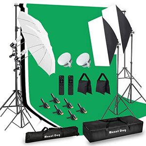 MOUNTDOG Photography Lighting Kit,6.6X 10ft Backdrop Stand System and 900W 6400K LED Bulbs Softbox and Umbrellas Continuous Lighting Kit for Photo Video Shooting,etc.