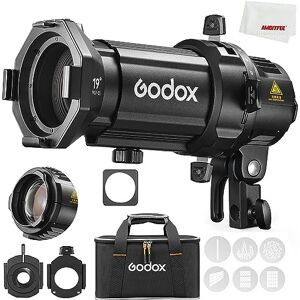 Godox MLP19K/MLP26K/MLP36K Projection Attachment Provides Special Functions Such As Spotlight and Floodlight, Beam Cutting, Optical Zoom, Beam Modeling for Godox Mount LED Light/Flash (MLP-19K)