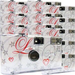 Fuji 15x Disposable Camera/Wedding Camera Top Shot white / 27 Photos/Flash / 15 Pack)