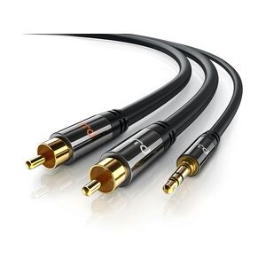 Primewire Cinch zu 3,5-mm-Klinke Audio-Kabel, Stereo HiFi Audio-Adapter mehrfach geschirmt, RCA zu AUX - 2m