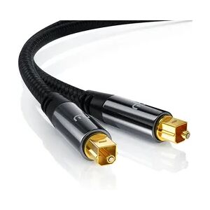 Primewire Optisches-Kabel, S/PDIF, Toslink, Lichtwellenleiter mit Metallstecker & Nylonmantel, Audiokabel - 1m