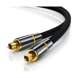 CSL Optisches-Kabel, S/PDIF, Toslink, Metallstecker, Nylonmantel, Lichtwellenleiter, Audiokabel - 2m