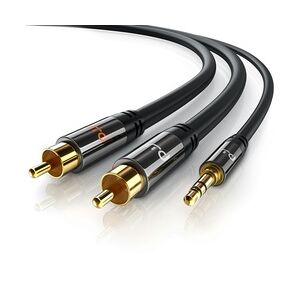 Primewire Cinch zu 3,5-mm-Klinke Audio-Kabel, Stereo HiFi Audio-Adapter mehrfach geschirmt, RCA zu AUX - 2m