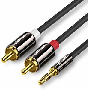 Ugreen Audiokabel 3,5 mm Miniklinke - 2RCA 3m Kabel Aux Chinch Adapter Audio schwarz