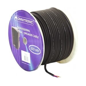 Omnitronic Speaker cable 2x2.5 100m bk durable TILBUD NU højttaler holdbar kabel