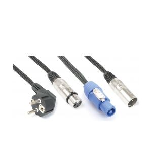 CX03-5 Audio Combi Kabel Schuko - XLR F / Powerconnector A - XLR M 5m TILBUD NU