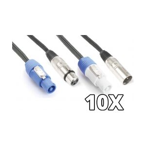 10x PD Connex Light Combi Cable Powerconnector B - XLR M / Powerconnector A - XL