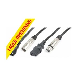 CX09-15 Lys Combi Kabel IEC M - XLR M / IEC F - XLR F 15m TILBUD NU