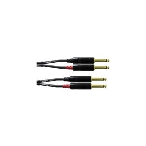 Cordial CFU 3 PP Audio Adapterkabel [2x Jackstik 6,3 mm - 2x Jackstik 6,3 mm] 3.00 m Sort