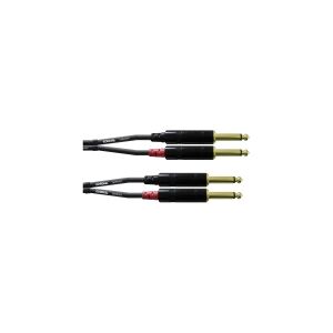 Cordial CFU 6 PP Audio Adapterkabel [2x Jackstik 6,3 mm - 2x Jackstik 6,3 mm] 6.00 m Sort