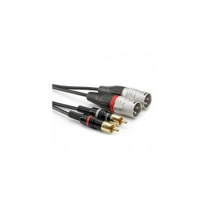 Hicon Sommer Cable HBP-M2C2-0300 Audio Adapterkabel [2x Cinch-stik - 2x XLR-stik 3-polet] 3.00 m Sort