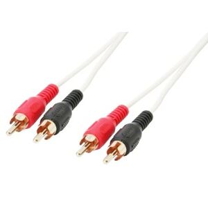 Guldbelagt Phono Kabel - Hvid - 5 M