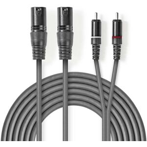 Nedis Xlr Stereokabel 2 X Xlr 3 Pin Han - 2 X Rca Han - 1.5 M