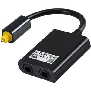 Digital Optisk Toslink Splitter 2-Vejs - Sort